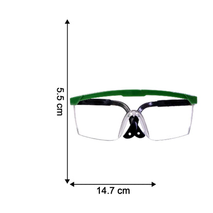 Side view of adjustable safety goggles for various head sizes