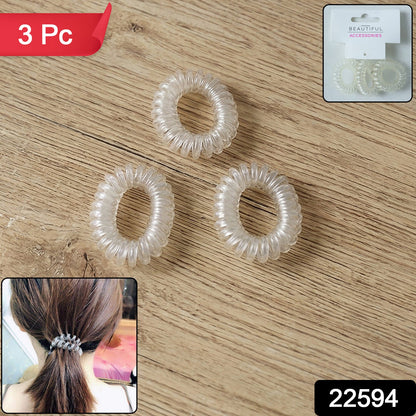 Clear coil hair bands suitable for all hair types
