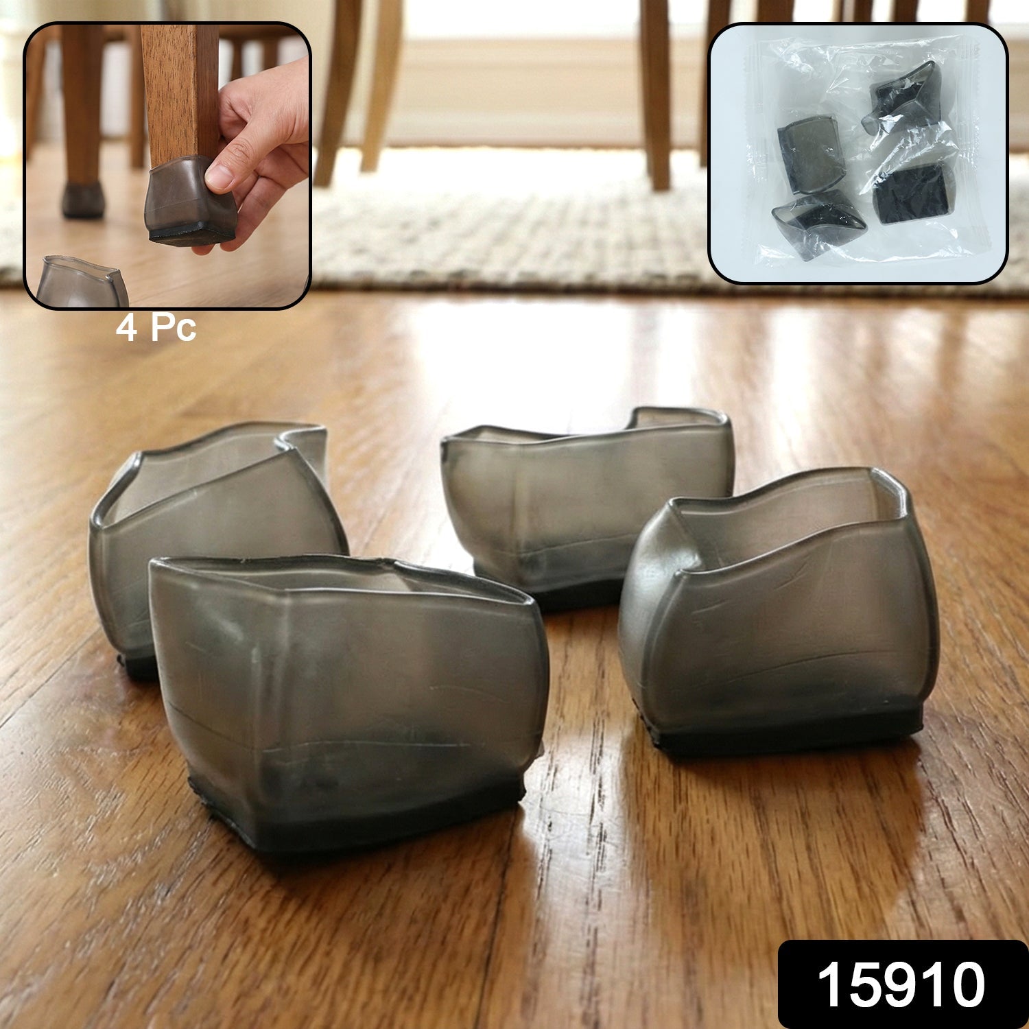 Silicone cover caps fitting on furniture legs