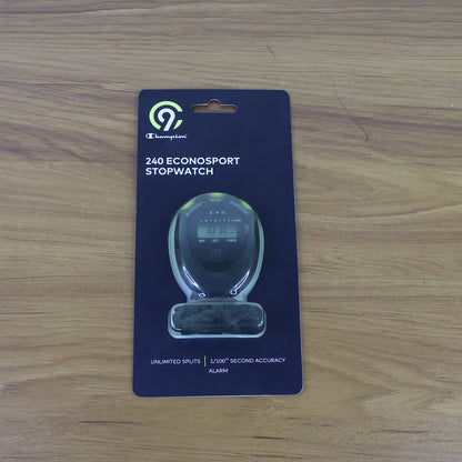 Athlete using digital sports stopwatch timer during training session